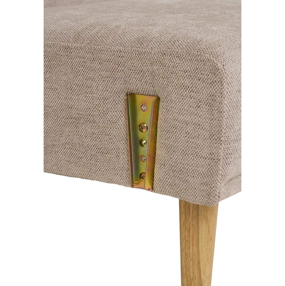 Sofa rozkładana Kells beżowa ciemna/ naturalne nogi