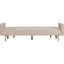 Sofa rozkładana Kells beżowa ciemna/  naturalne nogi