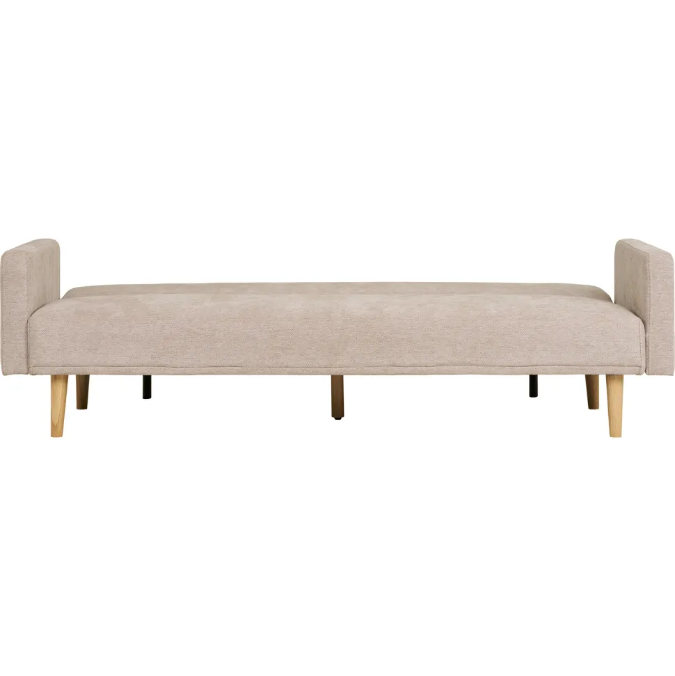 Sofa rozkładana Kells beżowa ciemna/ naturalne nogi