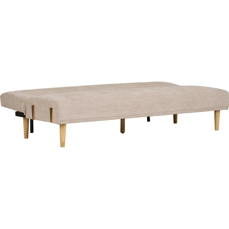 Sofa rozkładana Kells beżowa ciemna/ naturalne nogi