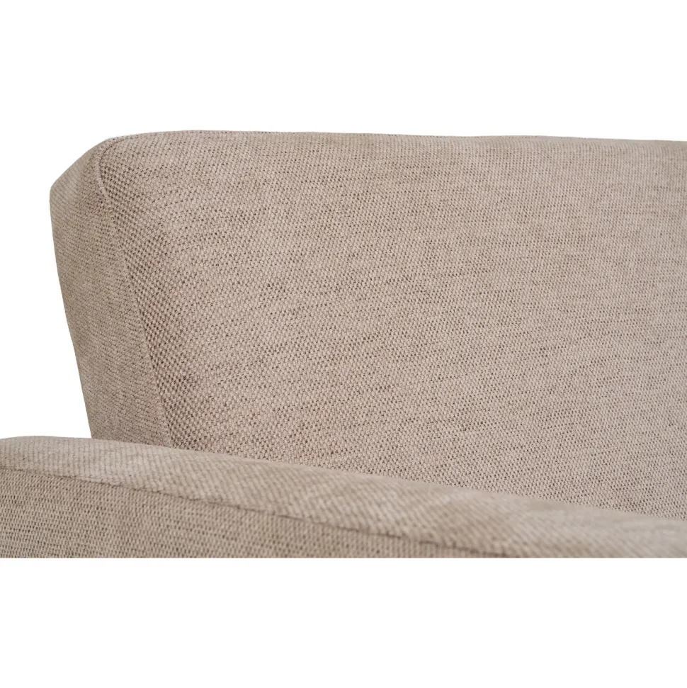 Sofa rozkładana Kells beżowa ciemna/ naturalne nogi