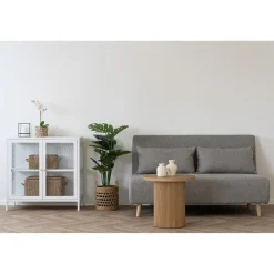 Sofa rozkładana Marlow 2 szara/ nogi naturalne