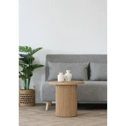 Sofa rozkładana Marlow 2 szara/ nogi naturalne