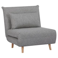 Sofa rozkładana Marlow 1 szara/ nogi naturalne