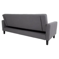 Sofa rozkładana Milton szara ciemna/  czarne nogi