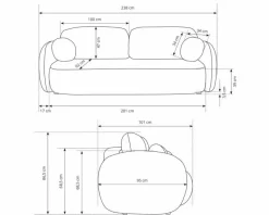 Sofa Salby z funkcją spania szara jasna   Sicuro 65