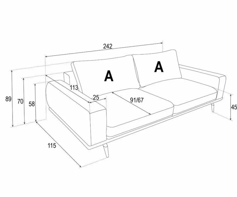 Sofa Salmi z funkcją spania szara jasna Cosy06 GR 2