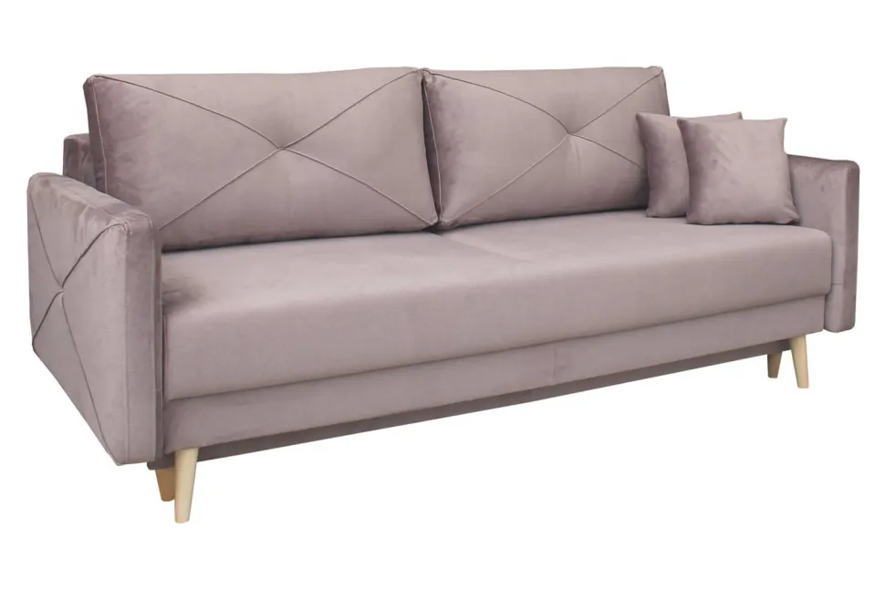 Sofa Saxo z funkcją spania różowa buk na