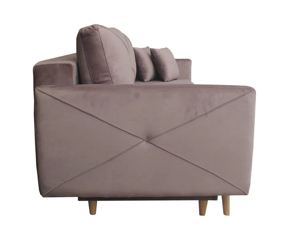 Sofa Saxo z funkcją spania różowa buk na