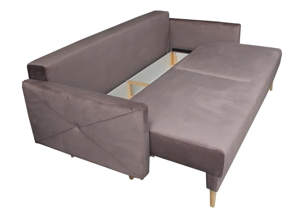Sofa Saxo z funkcją spania różowa buk na