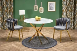 Stół Amber biały marmur/ złoty