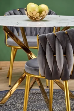 Stół Amber biały marmur/ złoty