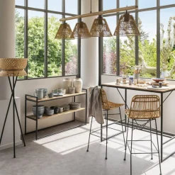 Stół barowy Edena akacja/metal