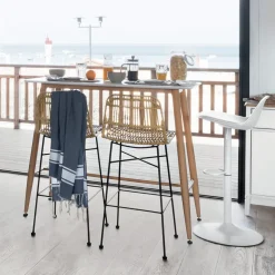 Stół barowy Roka biały/naturalny