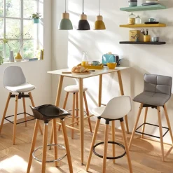 Stół barowy Roka biały/naturalny