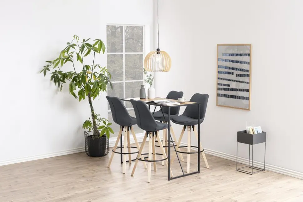 Stół barowy Seaford czarny/dąb