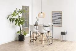 Stół barowy Seaford czarny/dąb