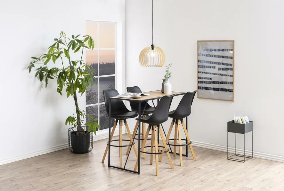 Stół barowy Seaford czarny/dąb