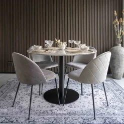 Stół Bolzano 110cm marmur/ czarny