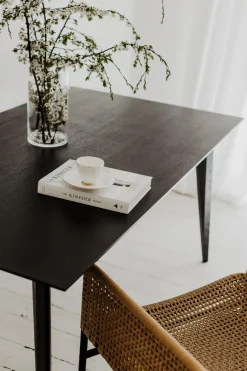 Stół BORD czarny dąb 160/220 x 90 cm nowoczesny
