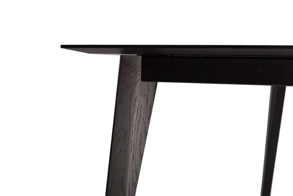 Stół BORD czarny dąb 120/180 x 80 cm nowoczesny