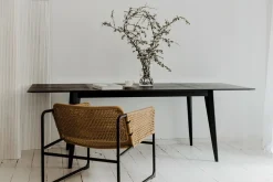 Stół BORD czarny dąb 120/180 x 80 cm nowoczesny