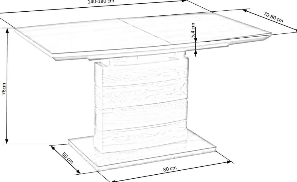 Stół Cordon rozkładany, dąb złoty /