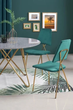 Stół Cristallo okrągły popielaty marmur/