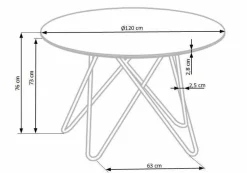 Stół Cristallo okrągły popielaty marmur/