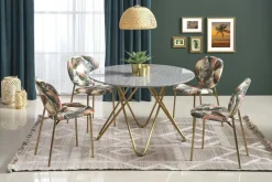 Stół Cristallo okrągły popielaty marmur/