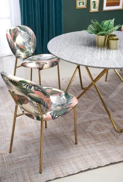 Stół Cristallo okrągły popielaty marmur/