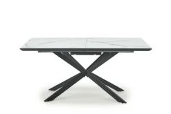 Stół Crosser rozkładany, biały marmur/szary