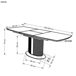 Stół Dallas rozkładany, biały