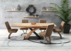 Stół Doran rozkładany dąb złoty/ czarny