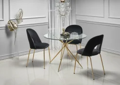 Stół Dore okrągły, transparentny/ złoty