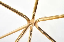 Stół Dore okrągły, transparentny/ złoty