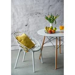 Stół DTW 100 cm biały/naturalny okrągły