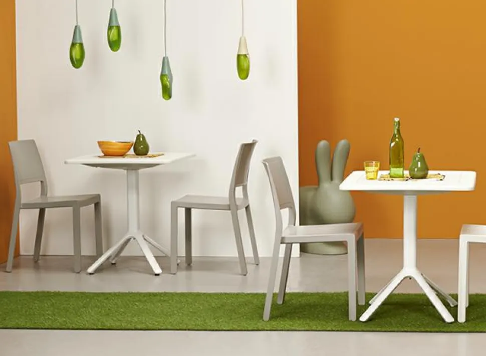 Stół Eco z wzorem beżowy 80 cm