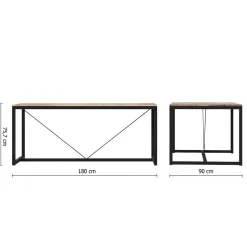 Stół Edena akacja/metal