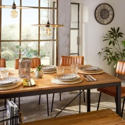 Stół Edena akacja/metal