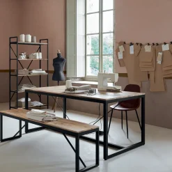 Stół Edena akacja/metal