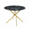 Stół Edward Czarny Marmur/Złoto