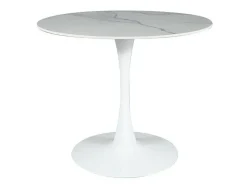 Stół Esmeralda 90cm marmur/biały