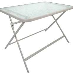 Stół Formentera ze szkła hartowanego      beżowy