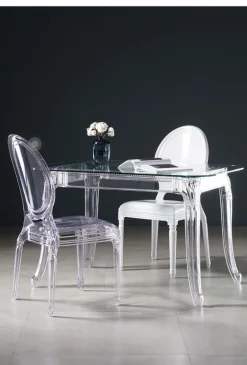 Stół Ghost 80x120cm transparentny glamour