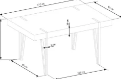 Stół Hannah dąb san remo / czarny