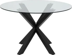 Stół Heaven 119 cm okragły czarny/        transparentny