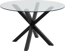 Stół Heaven 119 cm okragły czarny/        transparentny