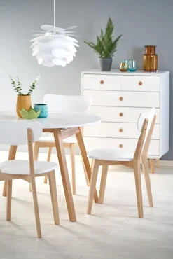 Stół Hemmy rozkładany  biały/dąb miodowy