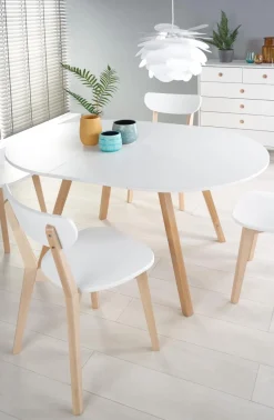 Stół Hemmy rozkładany  biały/dąb miodowy